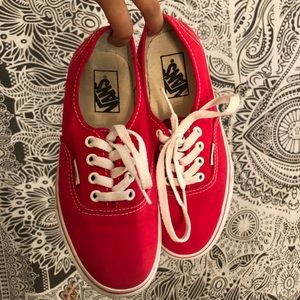 RED AUTHENTIC LIGHTLY WORN VANS